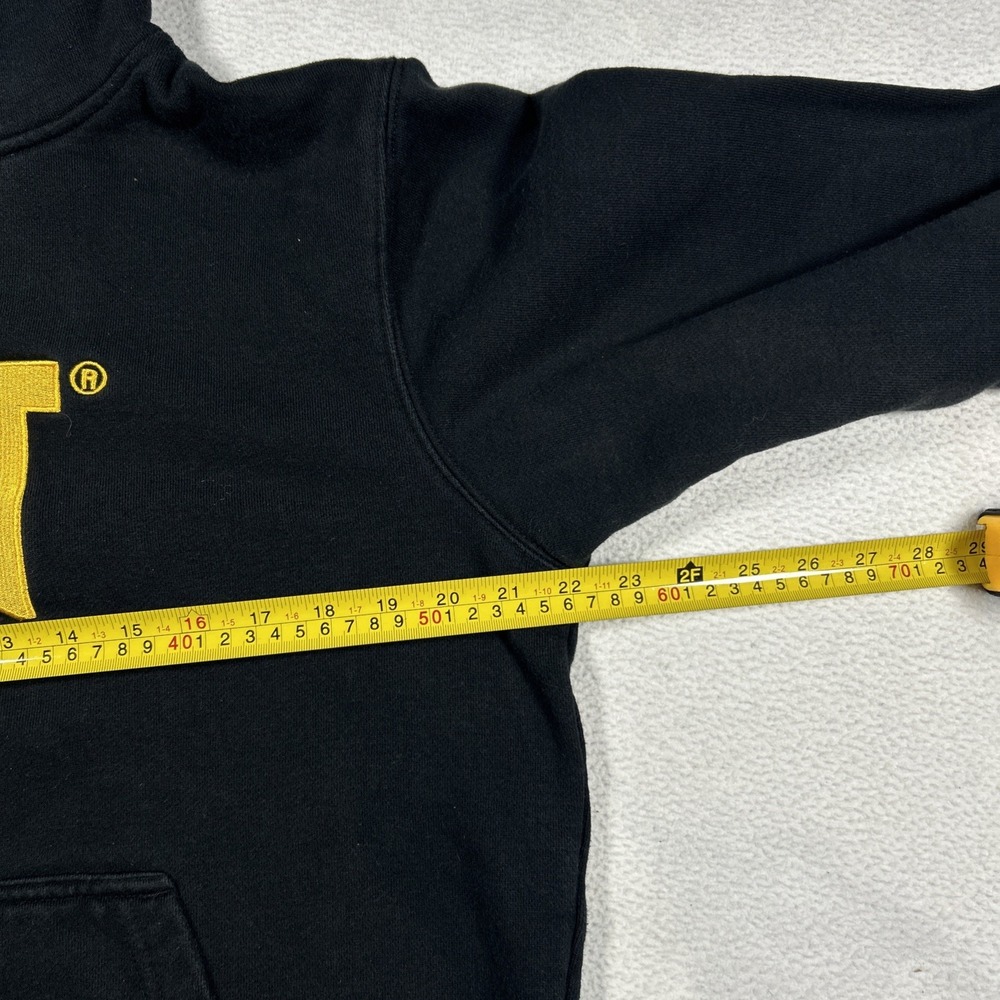 CAT Caterpillar Hoodie Mens M‎ Black Pullover Workwear Heavy Drawstring Logo - Picture 5 of 6